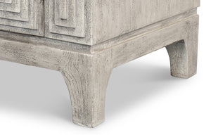 Sarreid Rafina Two Door Sideboard - Stylish Mango Wood Storage With 2 Removable Shelves For Modern Homes Grey  53827