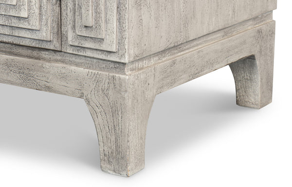 Sarreid Rafina Two Door Sideboard - Stylish Mango Wood Storage With 2 Removable Shelves For Modern Homes Grey  53827