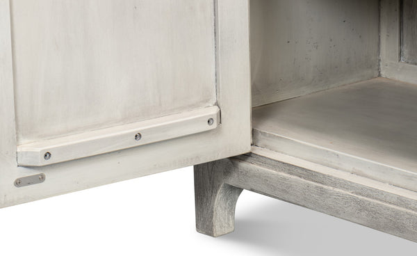 Sarreid Rafina Two Door Sideboard - Stylish Mango Wood Storage With 2 Removable Shelves For Modern Homes Grey  53827