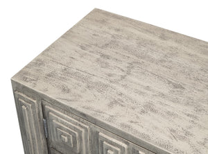 Sarreid Rafina Two Door Sideboard - Stylish Mango Wood Storage With 2 Removable Shelves For Modern Homes Grey  53827