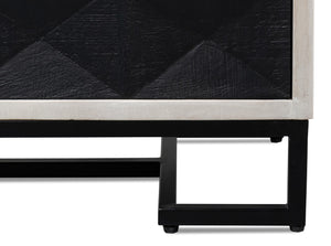 Sarreid Asiger Four Door Sideboard - Chic Off-white With Matte Black Doors, Crafted From Durable Mango Wood Black  53828