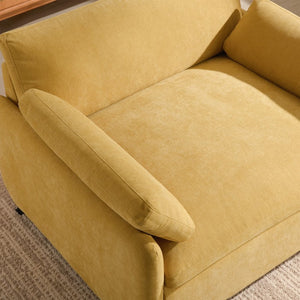 English Elm 50*43" Oversized Chenille Armchair Deep Lounge Seat Modern Minimalist Living Room Chair Yellow N723S5042Y