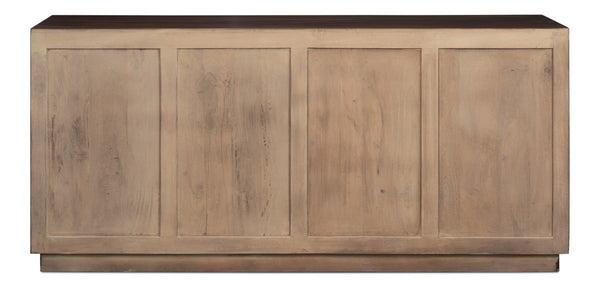 Sarreid Preston Four Door Sideboard - Stunning Unx Orange & Black Mango Wood Design With 2 Removable Shelves Brown  53829