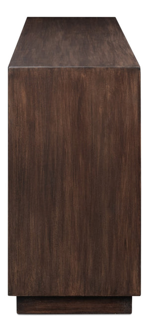 Sarreid Preston Four Door Sideboard - Stunning Unx Orange & Black Mango Wood Design With 2 Removable Shelves Brown  53829