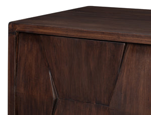 Sarreid Preston Four Door Sideboard - Stunning Unx Orange & Black Mango Wood Design With 2 Removable Shelves Brown  53829