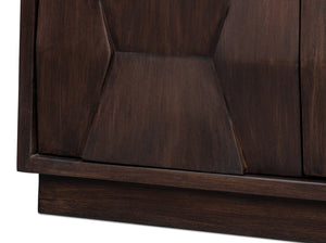 Sarreid Preston Four Door Sideboard - Stunning Unx Orange & Black Mango Wood Design With 2 Removable Shelves Brown  53829