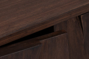 Sarreid Preston Four Door Sideboard - Stunning Unx Orange & Black Mango Wood Design With 2 Removable Shelves Brown  53829