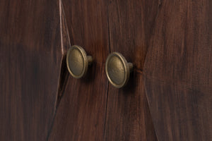 Sarreid Preston Four Door Sideboard - Stunning Unx Orange & Black Mango Wood Design With 2 Removable Shelves Brown  53829