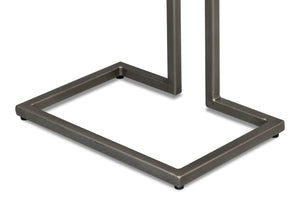 Sarreid Ponie End Table - Stylish Grey/White Top With Durable Gunmetal Base - Modern Iron & Mango Wood Design Grey  53831