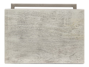 Sarreid Ponie End Table - Stylish Grey/White Top With Durable Gunmetal Base - Modern Iron & Mango Wood Design Grey  53831