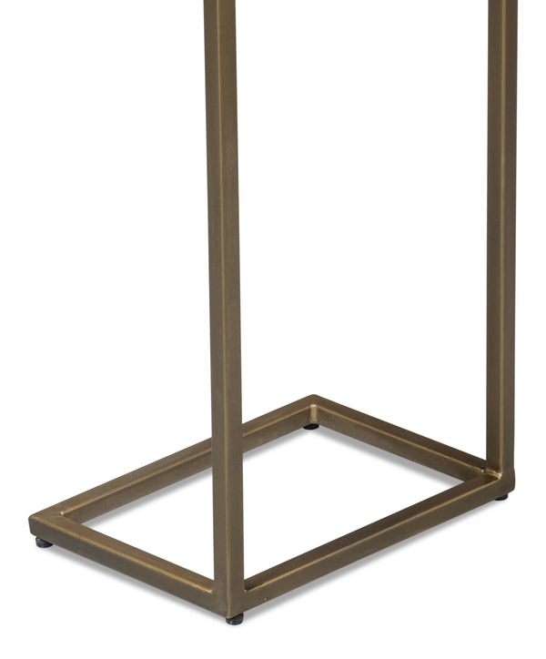 Sarreid Pablon End Table – Chic Brown Mango Wood Top With Elegant Gold Iron Base For Stylish Living Spaces Brown  53833