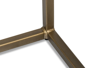 Sarreid Pablon End Table – Chic Brown Mango Wood Top With Elegant Gold Iron Base For Stylish Living Spaces Brown  53833