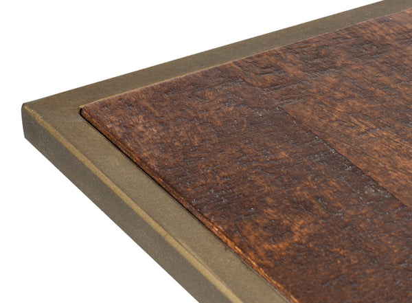 Sarreid Pablon End Table – Chic Brown Mango Wood Top With Elegant Gold Iron Base For Stylish Living Spaces Brown  53833