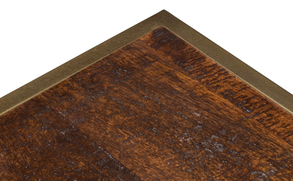 Sarreid Pablon End Table – Chic Brown Mango Wood Top With Elegant Gold Iron Base For Stylish Living Spaces Brown  53833