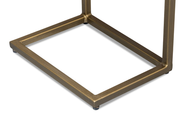 Sarreid Pablon End Table – Chic Brown Mango Wood Top With Elegant Gold Iron Base For Stylish Living Spaces Brown  53833