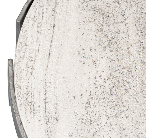 Sarreid Phin End Table: Stylish Grey & White Top With Gunmetal Base - Modern Iron & Mango Wood Design Grey  53834