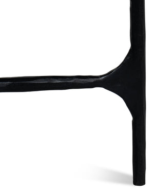 Sarreid Anapa Round End Table - Stylish Iron Frame With Elegant Marble Top For Modern Home Décor Accent White  53839