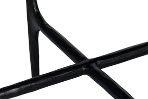 Sarreid Anapa Round End Table - Stylish Iron Frame With Elegant Marble Top For Modern Home Décor Accent White  53839