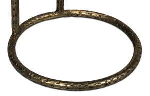 Sarreid Gibson Round End Table - Elegant Hammered Iron Base With Luxurious Marble Top For Modern Living Rooms White  53840