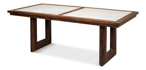 Sarreid Versatilis Dining Table - Elegant Mango Base With Luxurious Marble Top For Timeless Dining Style Brown  53842