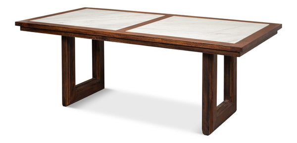 Sarreid Versatilis Dining Table - Elegant Mango Base With Luxurious Marble Top For Timeless Dining Style Brown  53842