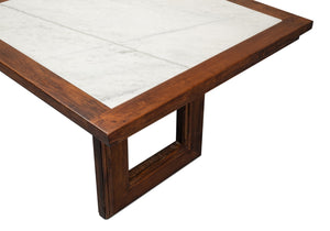 Sarreid Versatilis Dining Table - Elegant Mango Base With Luxurious Marble Top For Timeless Dining Style Brown  53842