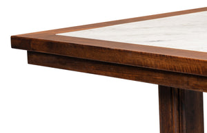 Sarreid Versatilis Dining Table - Elegant Mango Base With Luxurious Marble Top For Timeless Dining Style Brown  53842