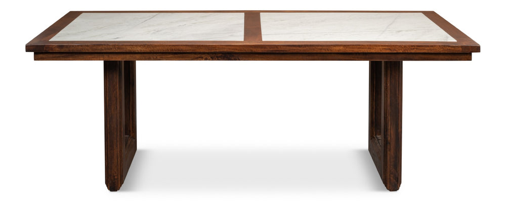 Sarreid Versatilis Dining Table - Elegant Mango Base With Luxurious Marble Top For Timeless Dining Style Brown  53842
