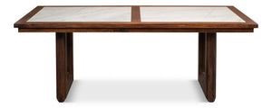 Sarreid Versatilis Dining Table - Elegant Mango Base With Luxurious Marble Top For Timeless Dining Style Brown  53842