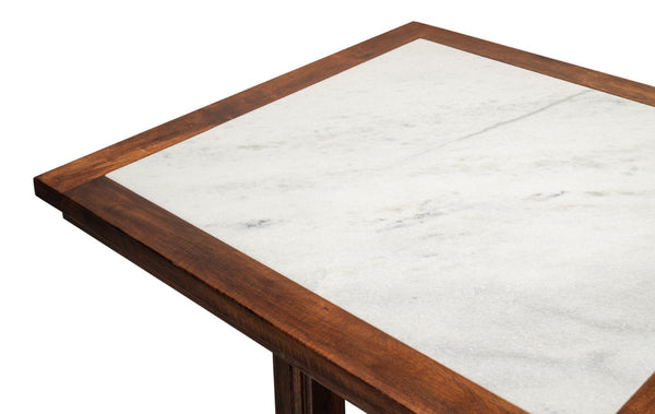 Sarreid Versatilis Dining Table - Elegant Mango Base With Luxurious Marble Top For Timeless Dining Style Brown  53842