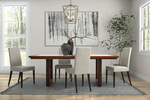 Sarreid Versatilis Dining Table - Elegant Mango Base With Luxurious Marble Top For Timeless Dining Style Brown  53842