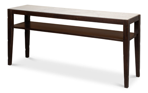 Sarreid Versatilis Console Table - Elegant Mango Base With Luxurious Marble Top For Modern Spaces Brown  53843