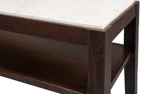 Sarreid Versatilis Console Table - Elegant Mango Base With Luxurious Marble Top For Modern Spaces Brown  53843