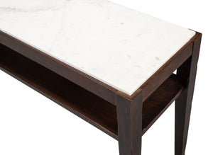 Sarreid Versatilis Console Table - Elegant Mango Base With Luxurious Marble Top For Modern Spaces Brown  53843