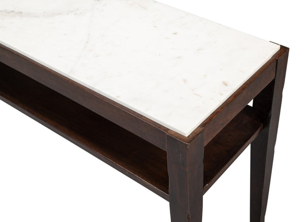 Sarreid Versatilis Console Table - Elegant Mango Base With Luxurious Marble Top For Modern Spaces Brown  53843
