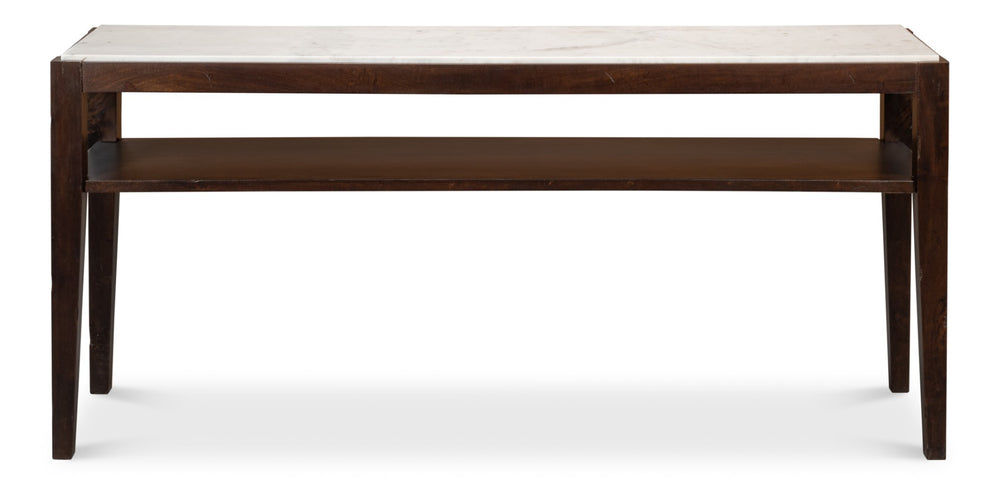 Sarreid Versatilis Console Table - Elegant Mango Base With Luxurious Marble Top For Modern Spaces Brown  53843