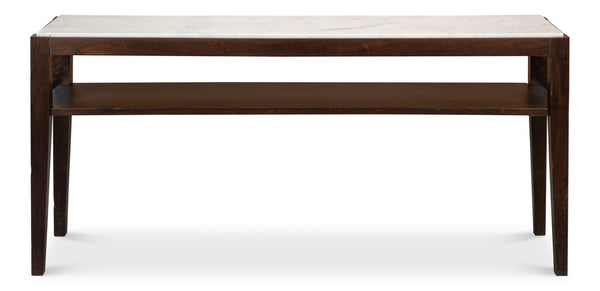 Sarreid Versatilis Console Table - Elegant Mango Base With Luxurious Marble Top For Modern Spaces Brown  53843