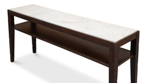 Sarreid Versatilis Console Table - Elegant Mango Base With Luxurious Marble Top For Modern Spaces Brown  53843