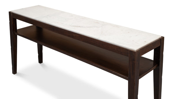 Sarreid Versatilis Console Table - Elegant Mango Base With Luxurious Marble Top For Modern Spaces Brown  53843