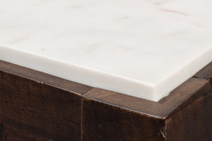 Sarreid Versatilis Console Table - Elegant Mango Base With Luxurious Marble Top For Modern Spaces Brown  53843