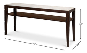 Sarreid Versatilis Console Table - Elegant Mango Base With Luxurious Marble Top For Modern Spaces Brown  53843