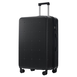 English Elm Luggage 5 Piece Hardside Abs Set with Front Access Carry on and Tsa Spinner Wheels Black N732P391557B