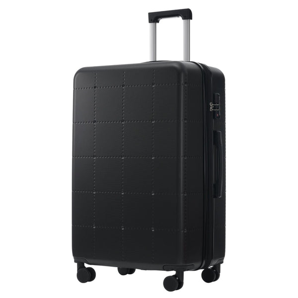 English Elm Luggage 5 Piece Hardside Abs Set with Front Access Carry on and Tsa Spinner Wheels Black N732P391557B