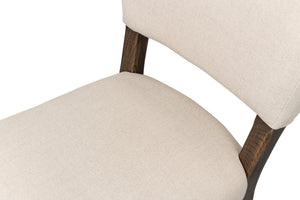 Sarreid Landon Side Chair Set Of 2 - Stylish 100% Linen Upholstery With Sturdy Ash Frame For Any Space Beige  53845