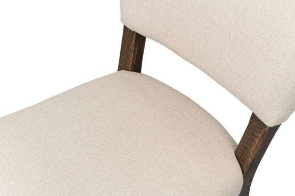 Sarreid Landon Side Chair Set Of 2 - Stylish 100% Linen Upholstery With Sturdy Ash Frame For Any Space Beige  53845