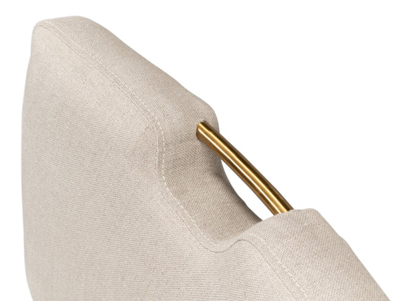 Sarreid Landon Side Chair Set Of 2 - Stylish 100% Linen Upholstery With Sturdy Ash Frame For Any Space Beige  53845