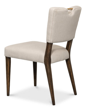 Sarreid Landon Side Chair Set Of 2 - Stylish 100% Linen Upholstery With Sturdy Ash Frame For Any Space Beige  53845