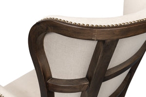 Sarreid Nolan Chair - Luxurious 100% Linen Upholstery With Elegant Ash Frame For Stylish Home Decor Beige  53846
