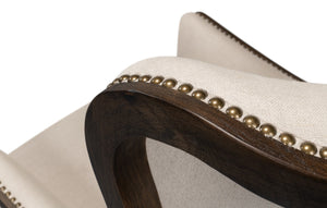 Sarreid Nolan Chair - Luxurious 100% Linen Upholstery With Elegant Ash Frame For Stylish Home Decor Beige  53846