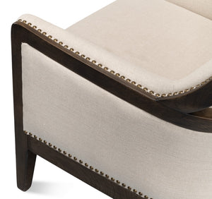 Sarreid Nolan Chair - Luxurious 100% Linen Upholstery With Elegant Ash Frame For Stylish Home Decor Beige  53846